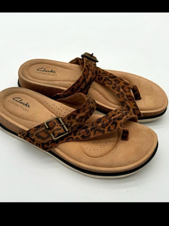 Clarks Shoes - Clarks Collection  Brynn Madi Leopard Leather Ultimate Comfort Sandals size 10